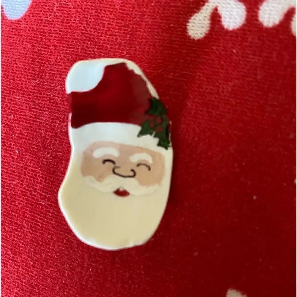 Handpainted Santa holidayāChristmasāpināpaintedāonāseashell